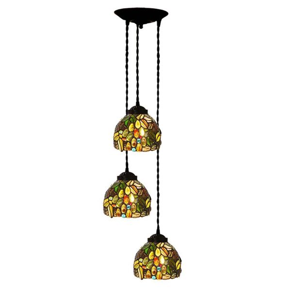 

pendant lamps wym tiffany hanging lamp w/ 6.5" stained glass grape lampshade, chandelier for living room/corridorr/kitchen/bar