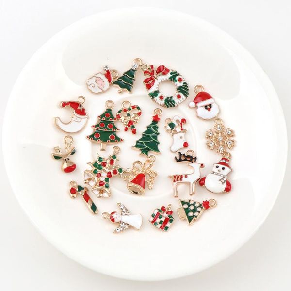 

christmas decorations 10pc a+ year fashion metal alloy bracelet charm decor set xmas pendant drop ornaments hanging decoration