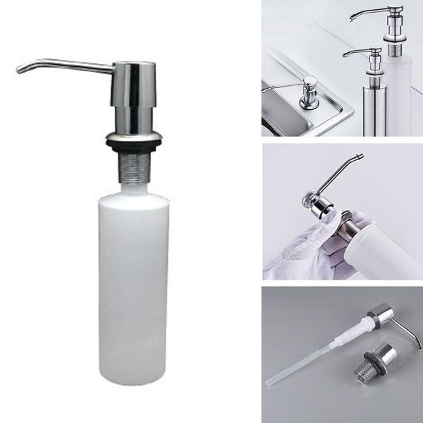 

liquid soap dispenser white abs plastic lotion pump cover sink countermount stainless steel