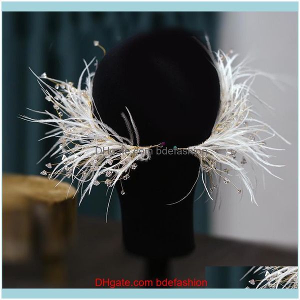

hair jewelry jewelryhair clips & barrettes 1 pair feather crystal side clip shape bridal headdress super fairy earrings set womens wedding a, Golden;silver