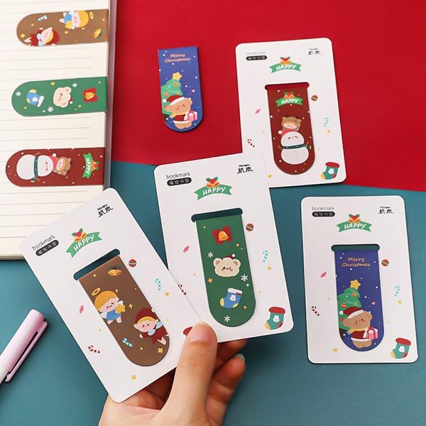 

bookmark cartoon christmas magnetic cute and personalized exquisite student double-sided paper book page folder