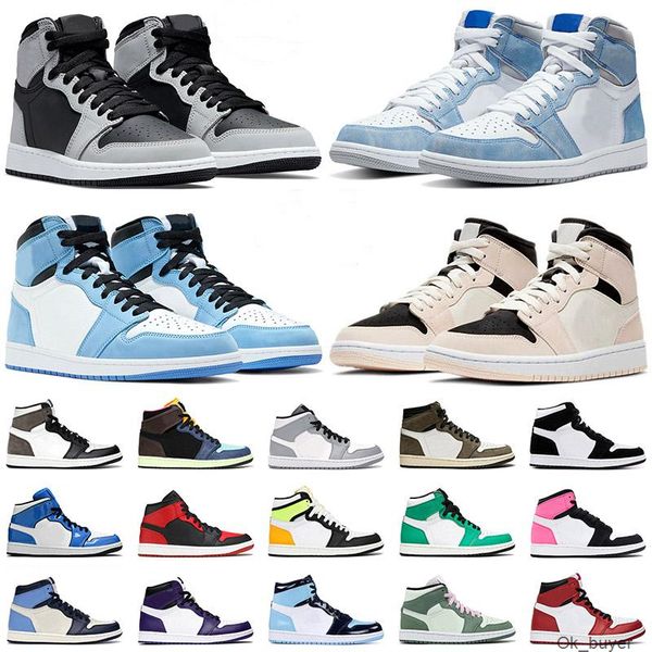 

jump man jors 1 1s basket ball men shoes shattered backboard unc gold cactus jack obsidian banned bred toe sneakers sport trainer