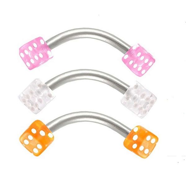 

jewelry dice eyebrow ring acrylic stainless steel eyebro puncture jewelry