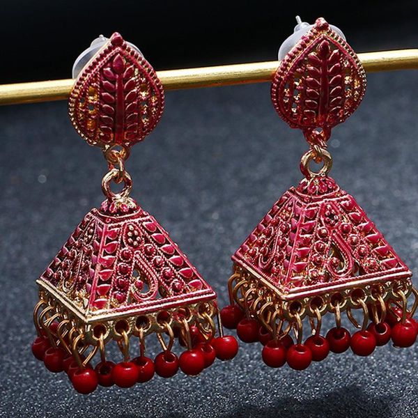 

mexican women gold jhumka earrings jewelry ethnic pakistan hippie tribe boho bells tassel dangle wedding bijoux & chandelier, Silver