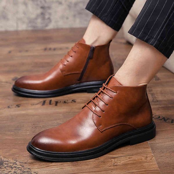 

dress shoes men's for 2021 men ankle boot male vinage classic winter genuine leather snow s casual sneakers uvb0, Black