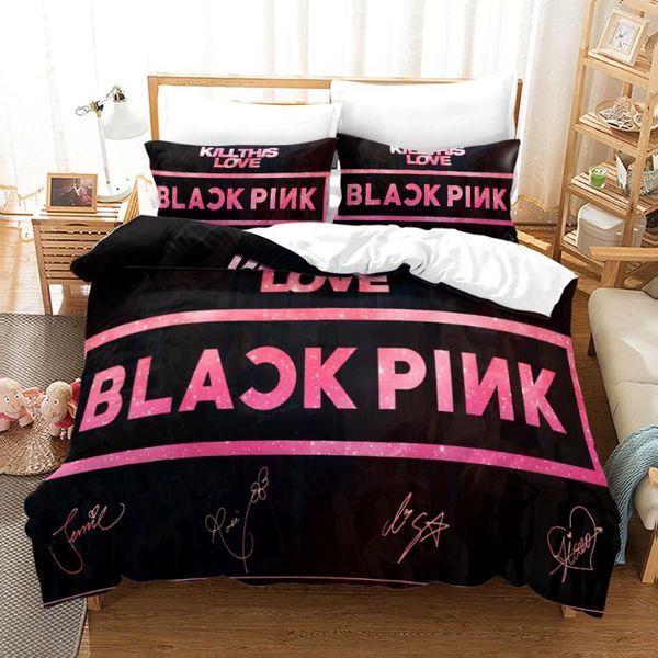

bedding sets princess pink set single twin full  king size korean girl bed aldult kid bedroom duvetcover 3d anime 017