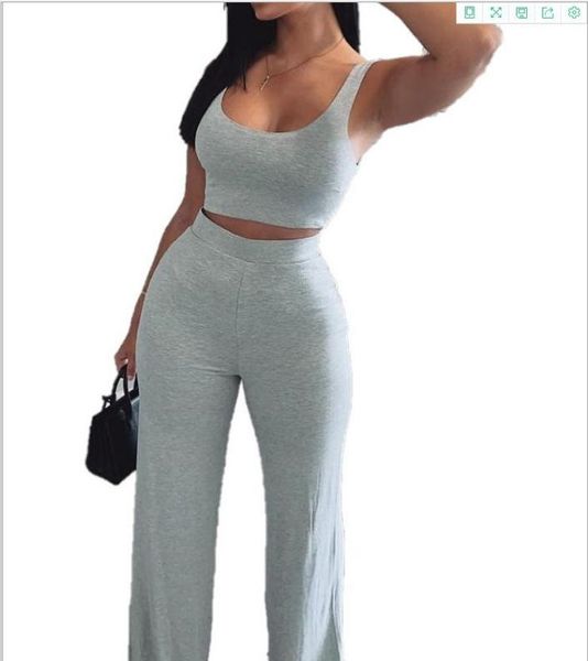 

vest + pants wide leg casual sports leisure suit women summer cool holiday vacation solid gym clothing, White;black
