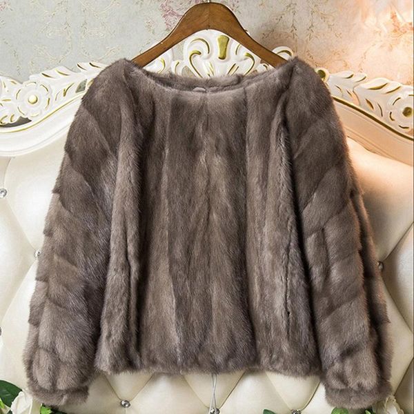 

women's fur & faux ifur natural mink short vest real gilet winter women coat, Black