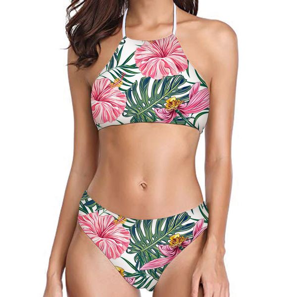 

Swimsuit Swimsuit women's split two piece sexy bikini PRINT SWIMSUIT, White;black