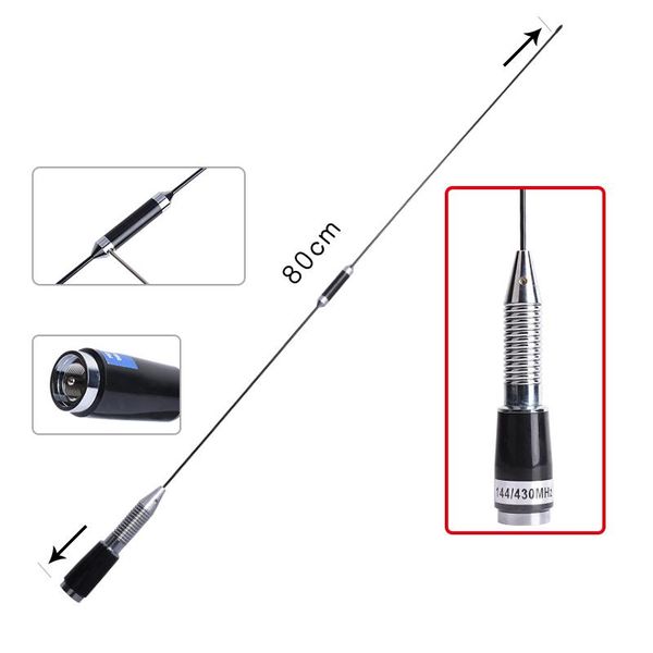 

walkie talkie tnt sg-m528 antenna 80cm mobile dual band radio vhf/uhf 144/430 for carradio tyt- qyt-kt7900d zastone zt-d9000