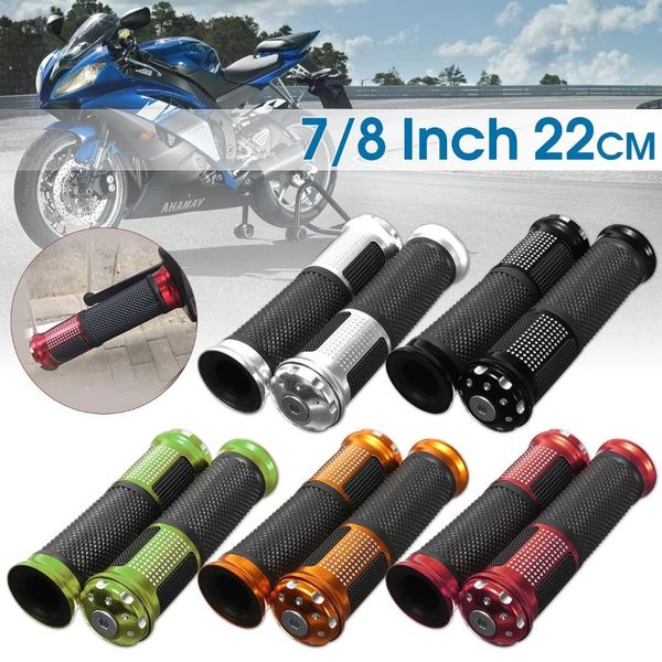 

handlebars universal aluminium alloy metal rubber non-slip motorcycle handlebar grips moto atv handle bar end accessories