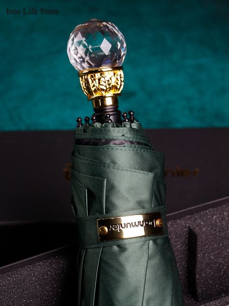 Crystal UVFive Pieghevole Piccolo Mini Ombrello Pioggia Ombrelloni da Donna Tasca Antivento Idee Regalo da Donna UPF50