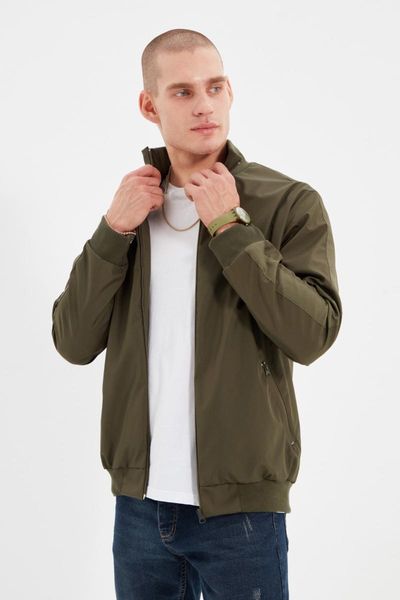 

men's jackets trendyol male right collar low shouldered coats tmnaw22mo0176, Black;brown