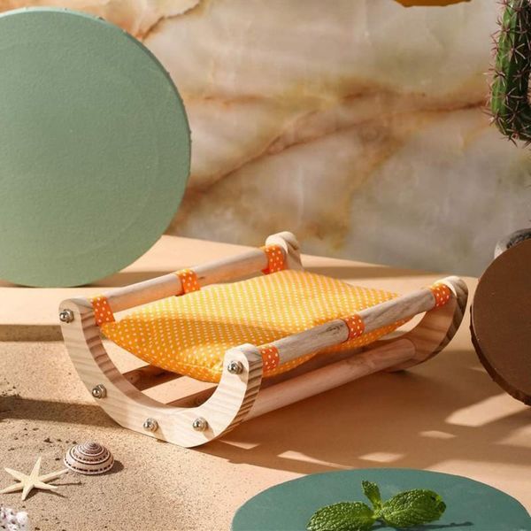 

small animal supplies wooden detachable frame hamster guinea pig bed house sofa play toy rocking nest hammock cage accessories