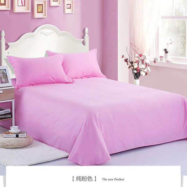 

sheets & sets 50 pink color flat sheet for children adults single double bed bedsheets xf632-2 no case