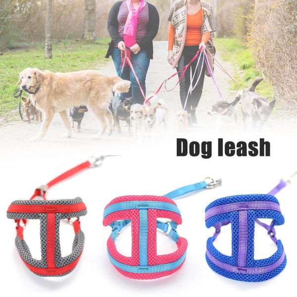 

dog collars & leashes lead leash chest strap rope harness breathable soft adjustable for outdoor l9