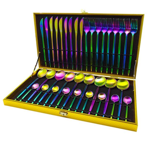 

portugal cutlery main fork soup spoon steak knife teaspoon luxury dinner flatware set stainless steel western tableware sets