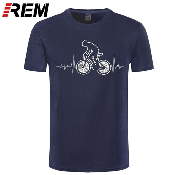 REM Mountain Biking MTB Camisetas Marca Roupa Camisa Bicicletas Camisa Mountain Bike Heartbeat Bicicleta Engraçada Ciclismo Presente T-shirt 210324