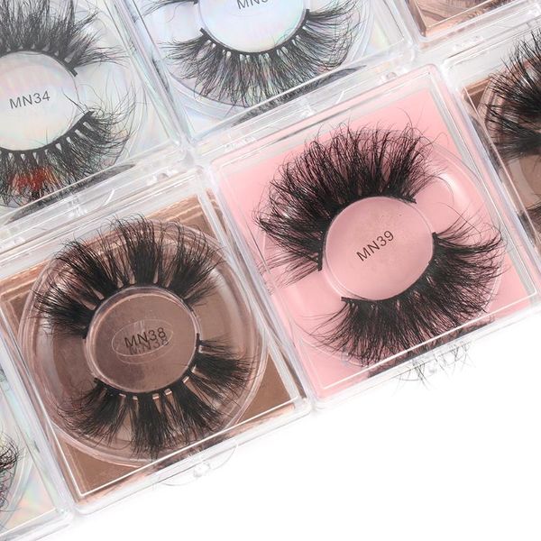 

false eyelashes 1 pair 27mm 100% real mink hair thick dramatic long eye lashes handmade cross extension makeup beauty tools