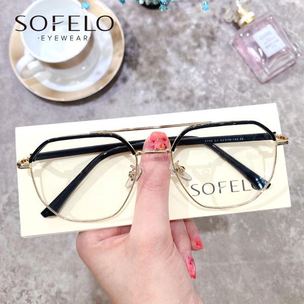 

aviation big optical glasses frame men myopia eyeglasses women prescription anti blue light computer eyewear fashion sunglasses frames, Black
