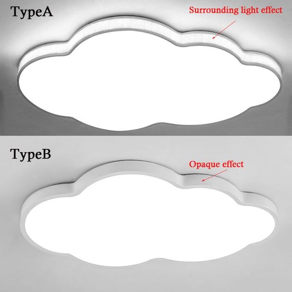 Moderna lampada da soffitto a LED Lampada da superficie montata su nuvola Apparecchio di illuminazione per interni Camera da letto per bambini Telecomando Cartoon AC 220V Luci