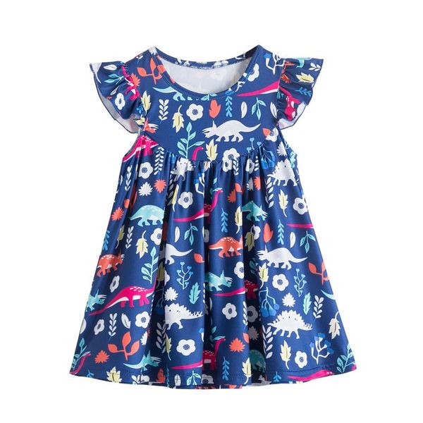 

girl's dresses 40# girls' princess dress children's animal printed ruffle sleeveless round neck summer kids clothes girls, Red;yellow