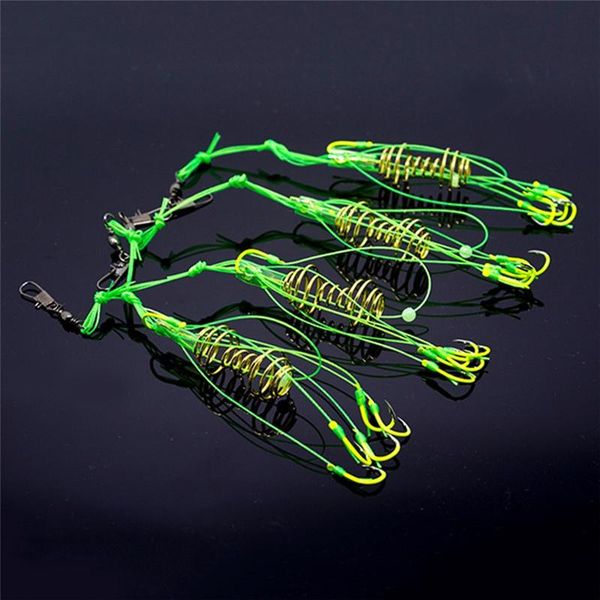 

fishing bait spring hook lure trap feeder cage sharp thrower metal hooks