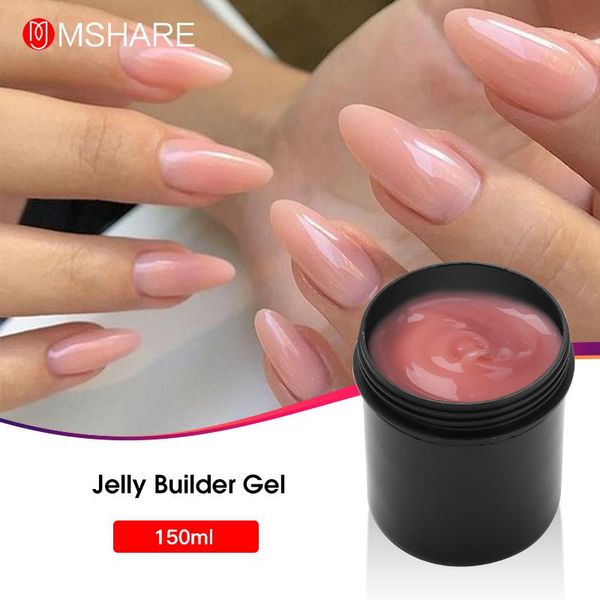 

nail gel mshare nude jelly builder rubber cream for extension medium soft cover pink white coffee fast extending uv har 5oz, Red;pink