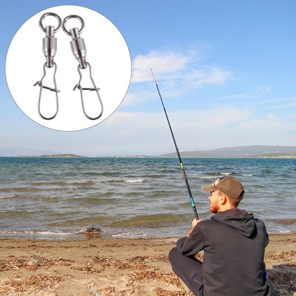 

20pcs tackle fishing rolling ring swivel hook connector accessories