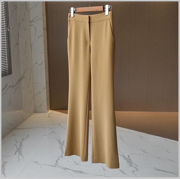 

women's wide-leg pants classic khaki black high-quality micro-horn temperament was high and thin trousers & capris, Black;white