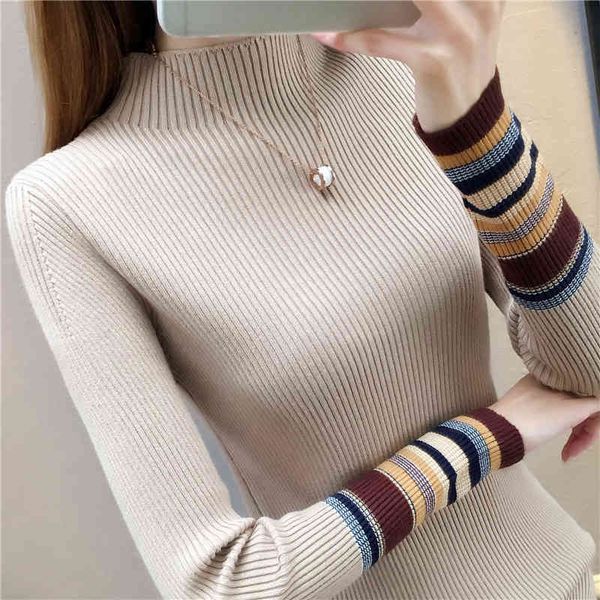 

women's medium and high neck tight long sve sweater, winter cloth., White;black