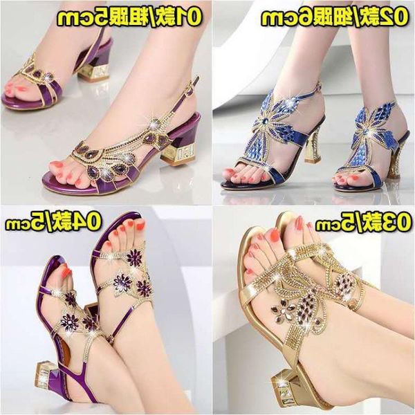 

middle-heeled slippers wear leather rhinestone sandals women's, Black
