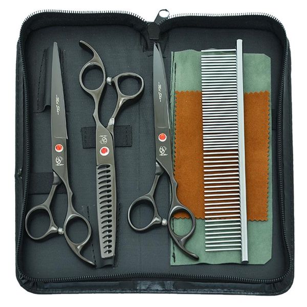 

hair scissors 7" professional dog japan 440c pet cutting 40% cut off thinning shears animals curved tijeras supplies b0027a