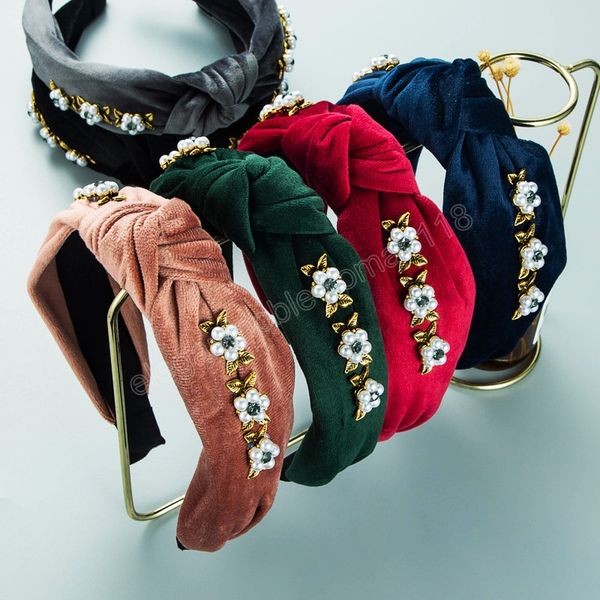 

korean imitation flower headband for woman elegant solid color fabric bowknot hairband girls party hair accessory, Silver