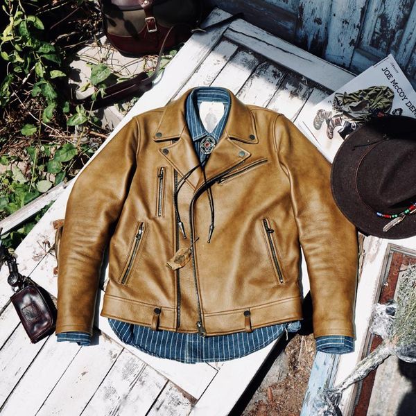 

men's leather & faux cdj-35 asian size super heavy genuine italian cow slim classic cowhide stylish rider jacket, Black