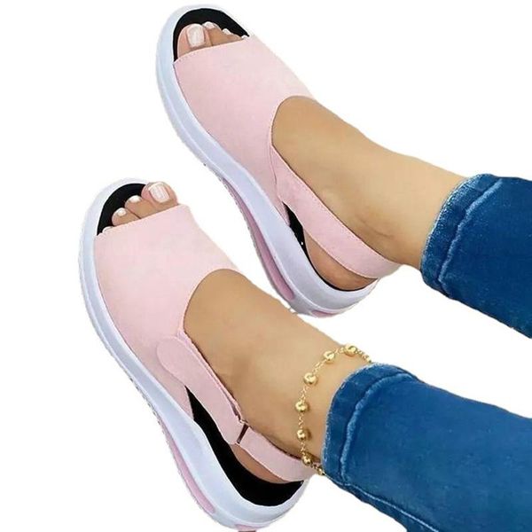

women sandals flat shoes summer solid casual plus size female platform, Black