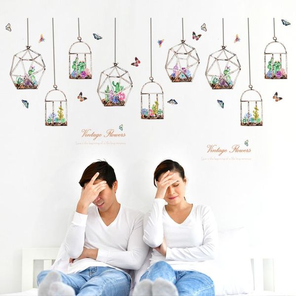 

wall stickers colorful plant butterfly pvc wallpaper roll furniture decorative for kids room living home decor decals