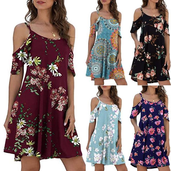 

maternity dresses fashion women o-neck casual pinting pockets short sleeve above knee mini dress pregnant clothes robe femme, White