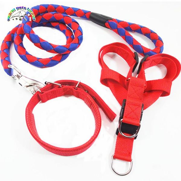 

dog collars & leashes 2pcs pet collar leash harness set for small medium large dogs nylon puppy cats