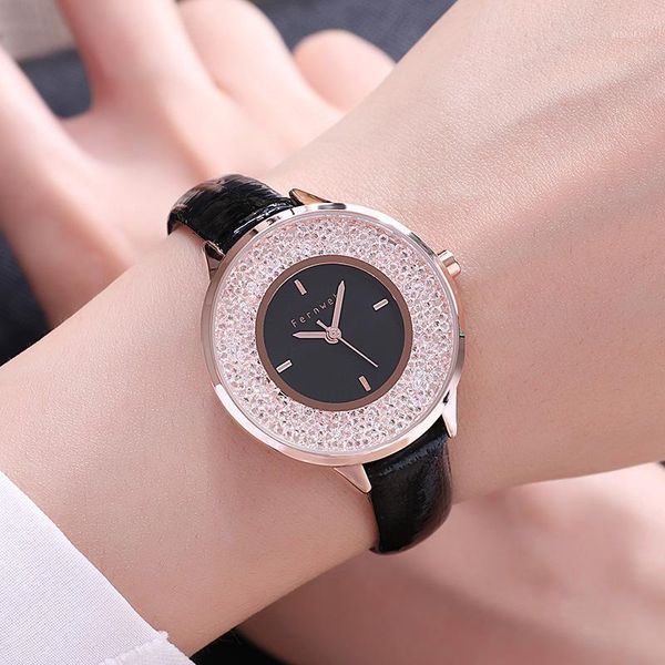 

watches sell star sky dial clock luxury rose gold women's bracelet quartz wrist wristwatches, Slivery;brown