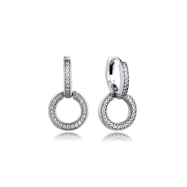 

earring sparkling double hoop earrings sterling silver jewelry 100% for women brincos kolczyki pendientes accesorios mujer & huggie, Golden;silver