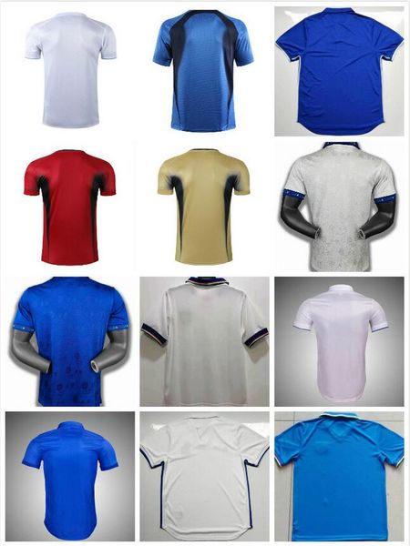 

1982 italy retro soccer jersey 1990 1996 1998 2000 home away 1994 maldini baggio donadoni schillaci totti del piero 2006 pirlo football shir, Black;yellow
