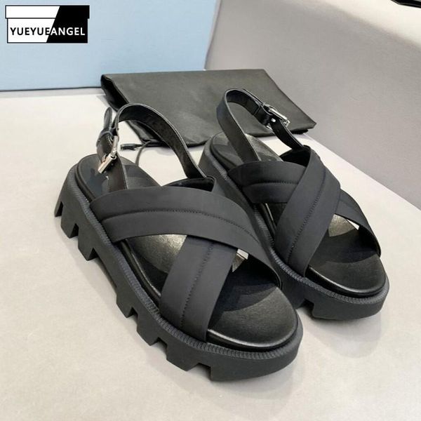 

sandals 2021 summer korean style thick bottom womens fashion open toe elegant casual height increasing female beach solid, Black