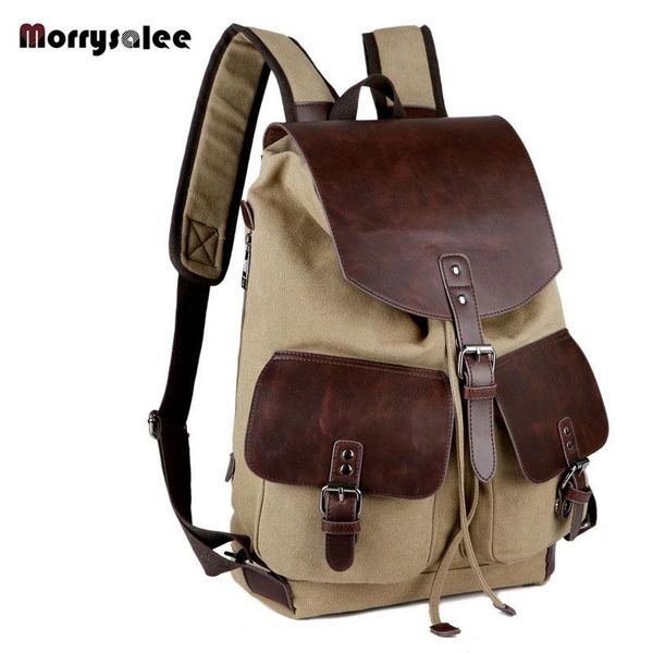 

backpack canvas male men large capacity retro casual cross-border bag