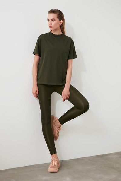 

women's leggings khaki shiny disco knitted twoaw20ta0053, Black