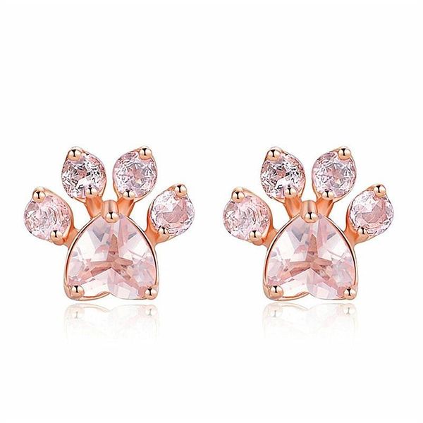

cute cat earrings for women rose gold crystal stud creative jewelry, Golden;silver
