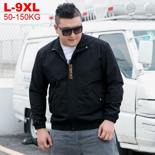 

men's jackets size 9xl men big casual windbreaker coat male outerwear korean streetwear motorcycle jacket winter autumn overcoat, Black;brown