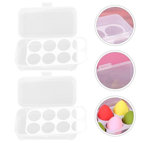 

storage boxes & bins 2pcs makeup sponge powder puff cases white