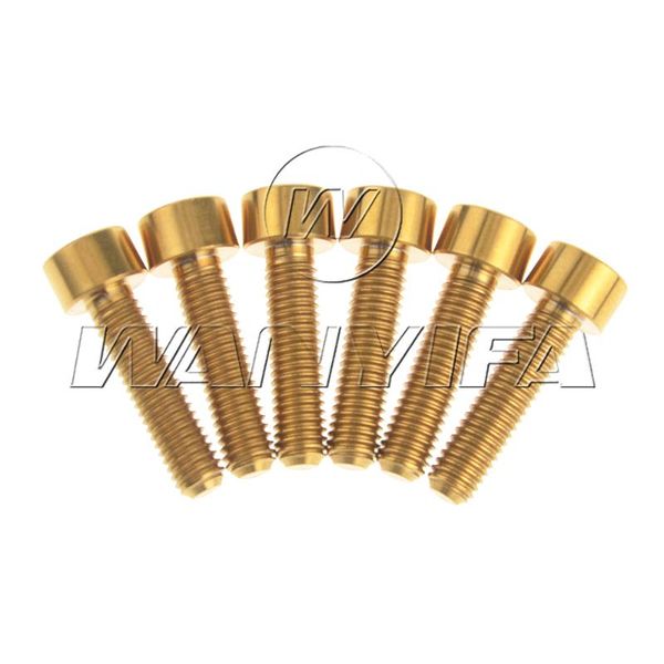 

bike brakes 6pcs titanium ti m5x20mm stigma screws gold color for accessories