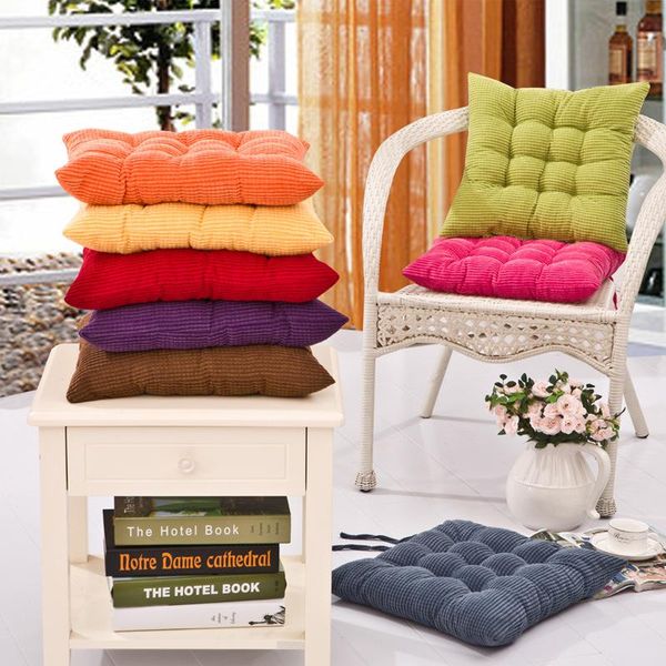 

solid color corduroy cushion tatami mat rectangular thick student office chair cushion home warm soft